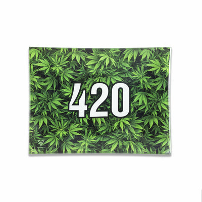 V Syndicate Glass Rollin' Tray Small 420 Green Glass Rollin'  Tray