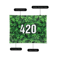 V Syndicate Glass Rollin' Tray 420 Green Glass Rollin'  Tray