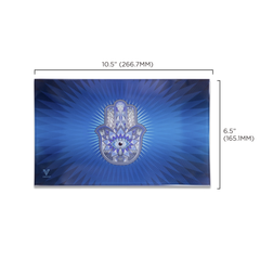 V Syndicate Glass Rollin' Tray Hamsa Blue Glass Rollin' Tray