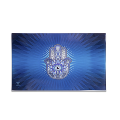 V Syndicate Glass Rollin' Tray Medium Hamsa Blue Glass Rollin' Tray