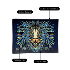 V Syndicate Glass Rollin' Tray Tribal Lion Glass Rollin' Tray