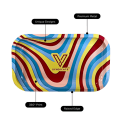 V Syndicate Rollin Trays Melted Maroon Metal Rollin' Tray
