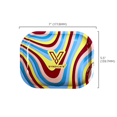 V Syndicate Rollin Trays Melted Maroon Metal Rollin' Tray