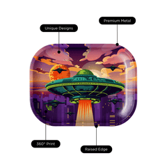 V Syndicate Rollin Trays Small Alien Invasion Metal Rollin' Tray