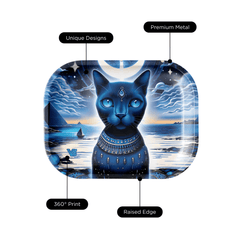V Syndicate Rollin Trays Small Feline Pharaoh Metal Rollin' Tray