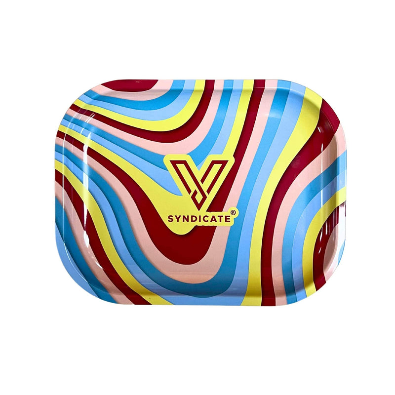 V Syndicate Rollin Trays Small Melted Maroon Metal Rollin' Tray