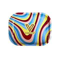 V Syndicate Rollin Trays Small Melted Maroon Metal Rollin' Tray